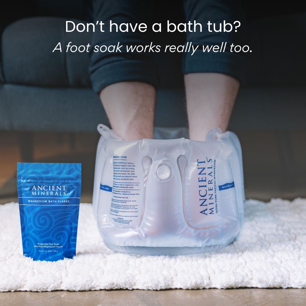 Vill du bada magnesiumbad men har inget badkar? Det gör inget. Ta ett fotbad istället! Det ger också avslappnande effekt. 