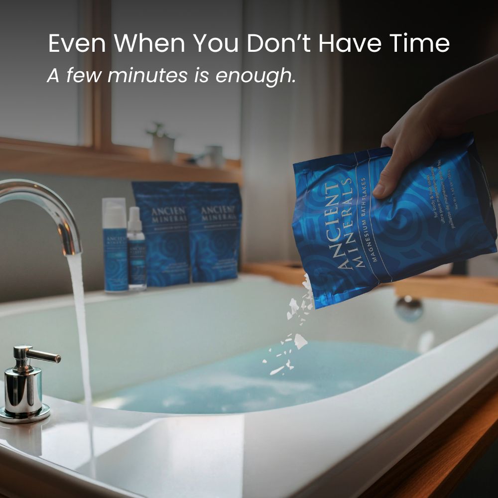 Ett magnesiumbad behöver inte ta hela kvällen. Det går snabbt att få effekt. 