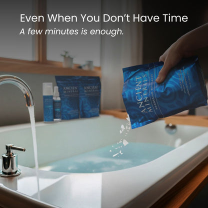 Ett magnesiumbad behöver inte ta hela kvällen. Det går snabbt att få effekt. 